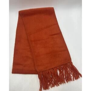 Dax 100% Pure Alpaca Scarf Orange Made in Peru Tassels 72"x9"